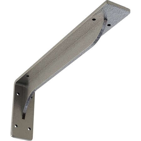 Ekena Millwork Embrey Steel Bracket, Hammered Silver 2"W x 14"D x 5 1/4"H BKTM02X14X05EBHSV